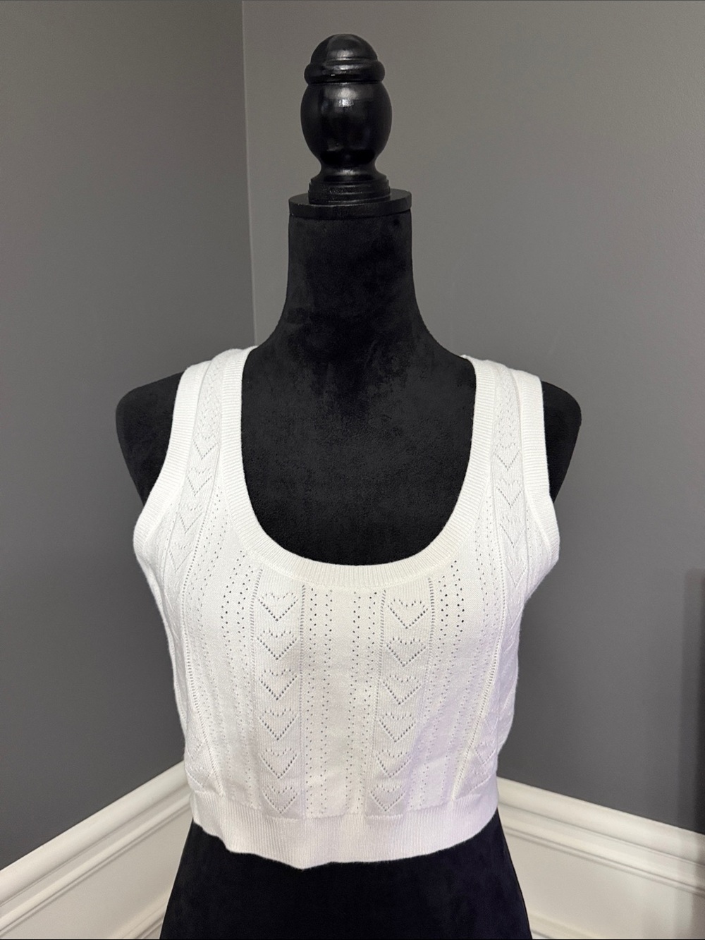 Victoria's Secret White Knit Scoop Neck Tank